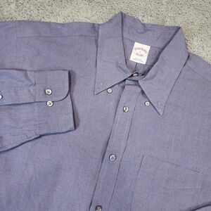 Brooks Brothers Chambray Shirt Mens Large Blue Button Down Long Sleeve Cotton